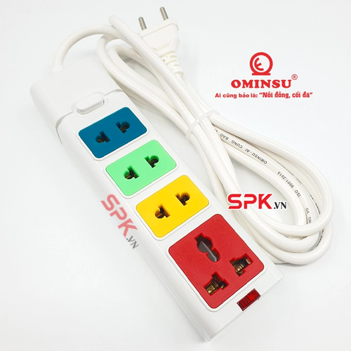 Ổ Cắm Điện 4 Lỗ 2500W 11.4A Dòng S 4ST-3/4ST-5/4ST-10 OMINSU