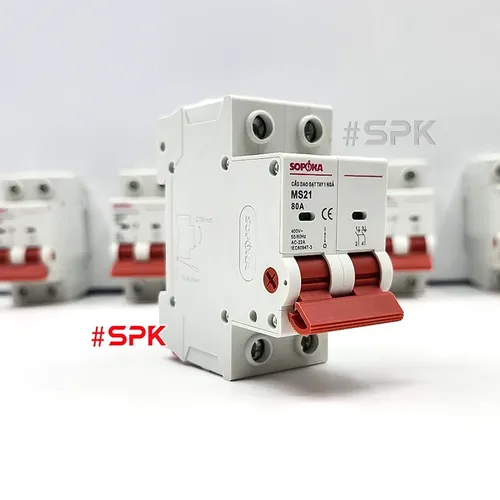 SOPOKA Cầu Dao Gạt Tay 1 Ngã 2P MS21 (15A–80A)