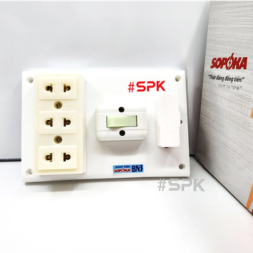 Bảng Điện Táp Lô 1 Công Tắc 3 Ổ Cắm Có Cầu Chì BN3 SOPOKA