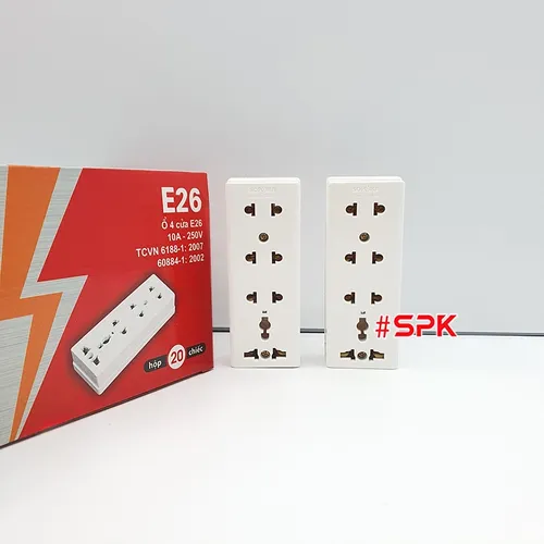 Ổ Cắm Điện 4 Lỗ Gắn Tường Gắn Táp Lô E26 SOPOKA