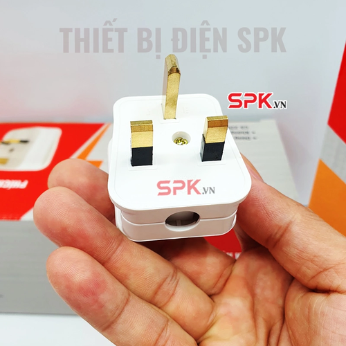 Phích Cắm 3 Chân Vuông Tiêu Chuẩn Anh BS1363 P14 SOPOKA Chịu Tải 3000W Cho Thiết Bị Công Suất Lớn