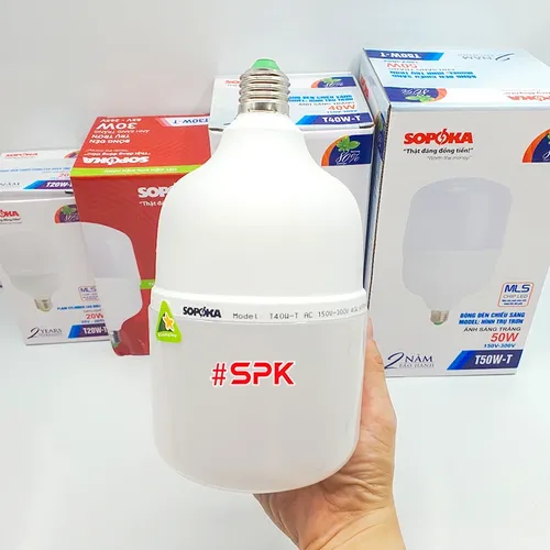 Bóng Đèn Led Hình Trụ Trơn Sáng Trắng Dòng T SOPOKA