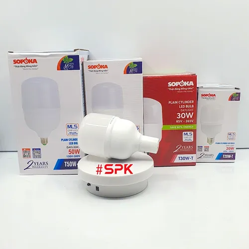 Bóng Đèn Led Hình Trụ Trơn Sáng Trắng Dòng T SOPOKA