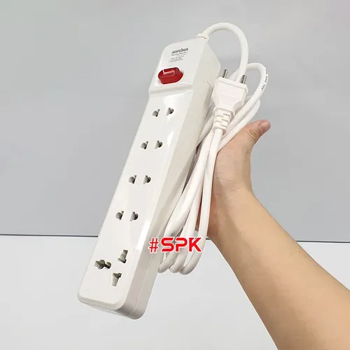 Ổ Cắm Điện 5 Lỗ 2200W Lõi Sứ Có Dây Và Công Tắc 5M2 SOPOKA
