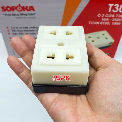 SOPOKA Ổ Cắm Điện 2 Lỗ Gắn Táp Lô T30 2200W