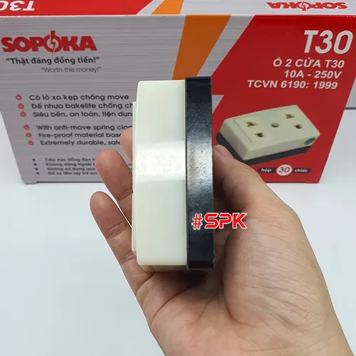 SOPOKA Ổ Cắm Điện 2 Lỗ Gắn Táp Lô T30 2200W