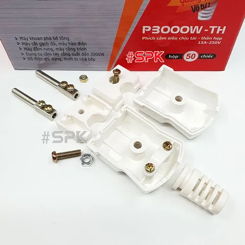 SOPOKA Phích Cắm Siêu Chịu Tải Thân Hẹp P3000W-TH Công Suất Đến 3000W Ø5 – 15A 250V