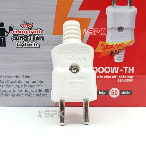 SOPOKA Phích Cắm Siêu Chịu Tải Thân Hẹp P3000W-TH Công Suất Đến 3000W Ø5 – 15A 250V