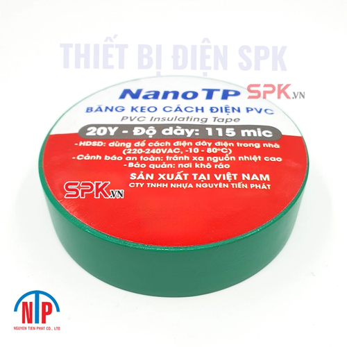 Băng Keo Cách Điện PVC NanoTP 600V 115 Mic 20Y BKĐ115-20Y Tiến Phát