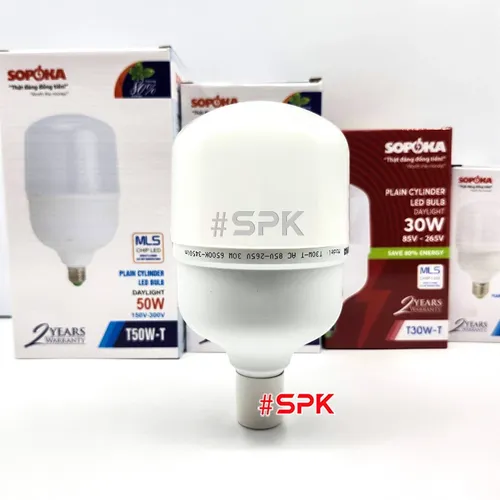 Bóng Đèn Led Hình Trụ Trơn Sáng Trắng Dòng T SOPOKA
