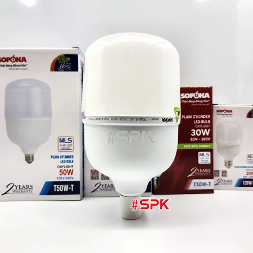 Bóng Đèn Led Hình Trụ Trơn Sáng Trắng Dòng T SOPOKA