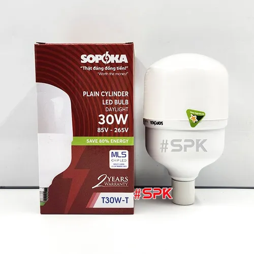 Bóng Đèn Led Hình Trụ Trơn Sáng Trắng Dòng T SOPOKA