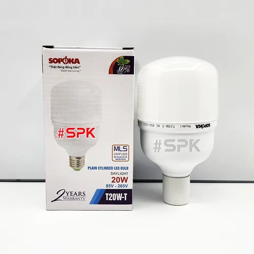 Bóng Đèn Led Hình Trụ Trơn Sáng Trắng Dòng T SOPOKA
