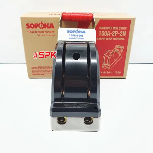 Cầu Dao Đảo Đế Sứ 1 Pha 150A 2P 600V 2N Màu Đen D41 SOPOKA