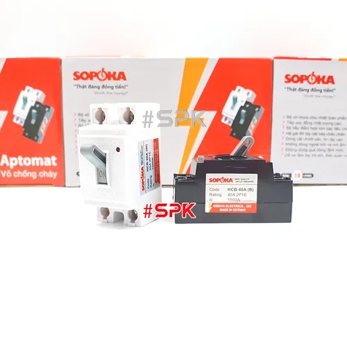 Aptomat CB Cóc 1 Pha HCB SOPOKA Màu Trắng