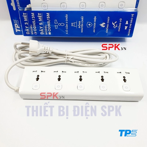 Ổ Cắm Điện 5 Lỗ 3 Chấu 5 Công Tắc Có Đèn Báo TPE Tiến Phát