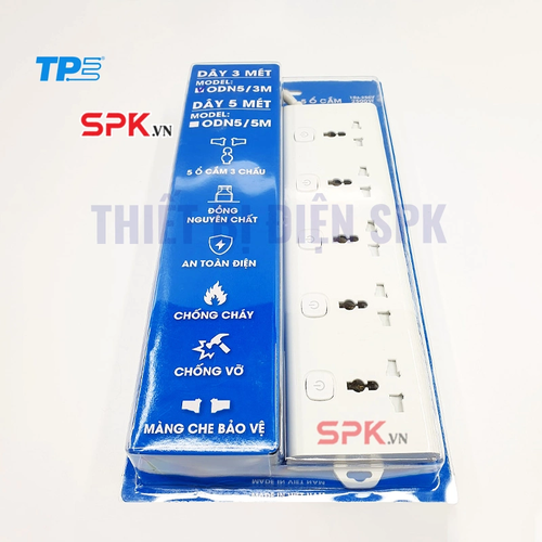 Ổ Cắm Điện 5 Lỗ 3 Chấu 5 Công Tắc Có Đèn Báo TPE Tiến Phát