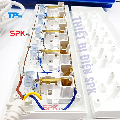 Ổ Cắm Điện 5 Lỗ 3 Chấu 5 Công Tắc Có Đèn Báo TPE Tiến Phát