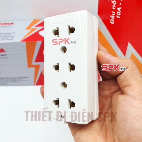 Ổ Cắm Điện 3 Lỗ Gắn Táp Lô E14 SOPOKA Chịu Nhiệt, Tiếp Xúc Chắc