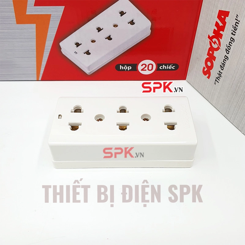 Ổ Cắm Điện 3 Lỗ Gắn Táp Lô E14 SOPOKA Chịu Nhiệt, Tiếp Xúc Chắc