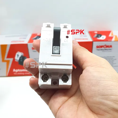 Aptomat CB Cóc 1 Pha HCB SOPOKA Màu Trắng