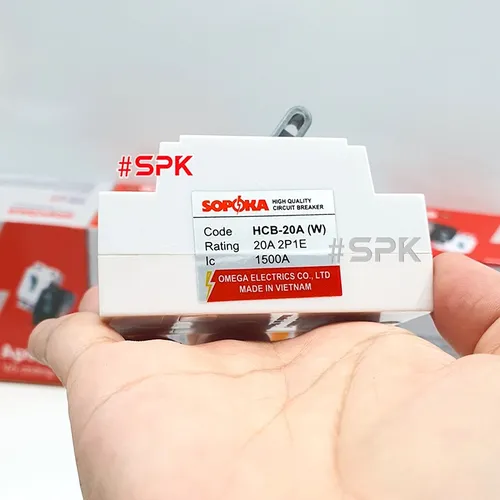 Aptomat CB Cóc 1 Pha HCB SOPOKA Màu Trắng