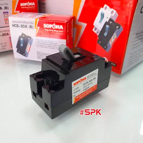 Aptomat CB Cóc 1 Pha HCB SOPOKA Màu Đen