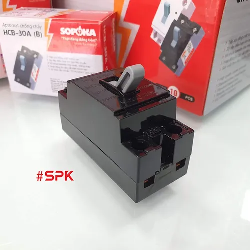 Aptomat CB Cóc 1 Pha HCB SOPOKA Màu Đen