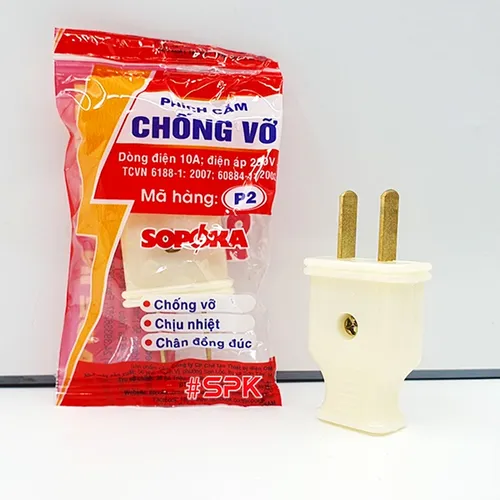 Phích Cắm Điện Dương Chân Dẹt Chống Vỡ P2 SOPOKA