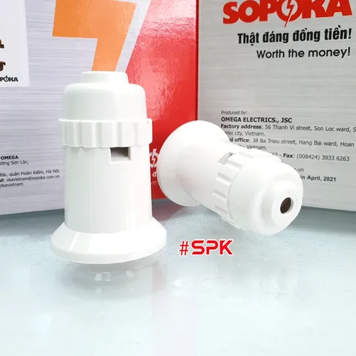 Đui Đèn Lõi Sứ Chịu Nhiệt Chịu Bão Ren Xoáy E27 ĐB500W SOPOKA