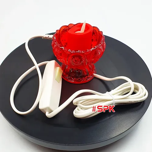 Cốc Nến Thờ Đèn Thờ Hoa Sen Thân Thấp HS01 SOPOKA - Hồng Ngọc