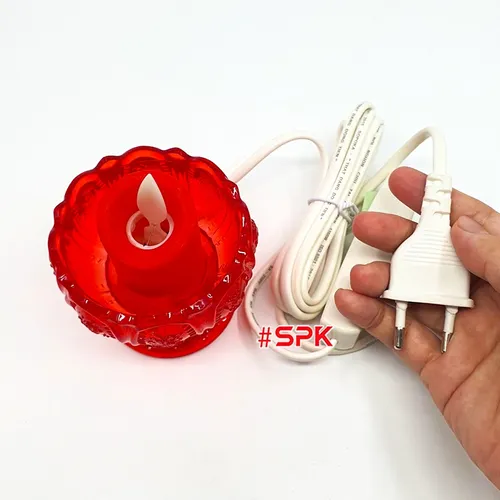 Cốc Nến Thờ Đèn Thờ Hoa Sen Thân Thấp HS01 SOPOKA - Hồng Ngọc