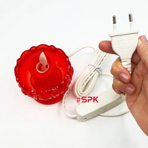 Cốc Nến Thờ Đèn Thờ Hoa Sen Thân Thấp HS01 SOPOKA - Hồng Ngọc