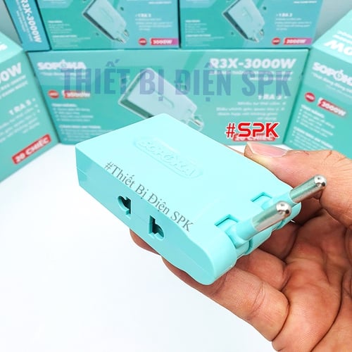 Ổ Chia Điện 3 Ngõ Dẹp Cổ Xoay 3000W 13A-220V R3X-3000W SOPOKA