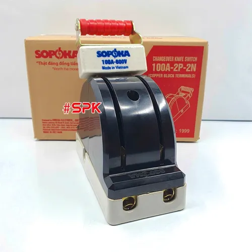 Cầu Dao Đảo Đế Sứ 1 Pha 100A 2P 600V 2N Màu Đen D35 SOPOKA