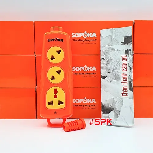Ổ Cắm Điện 6000W Không Dây 3 Lỗ Chéo Siêu Chịu Tải 30A 3S-6000W+C SOPOKA