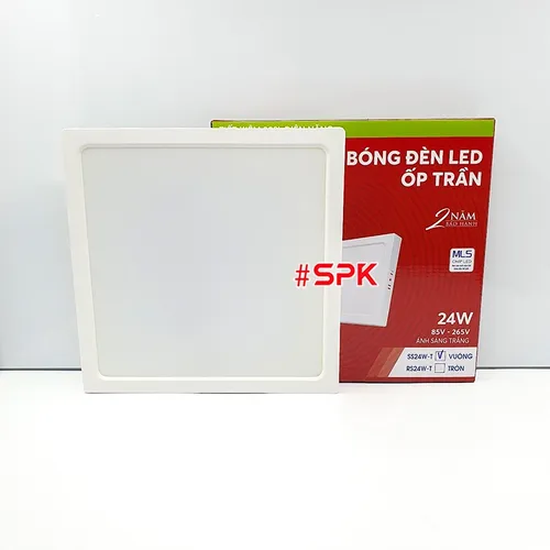 Bóng Đèn LED SS24W Ốp Trần Vuông 24 W Sáng Trắng Vành Nhựa SOPOKA