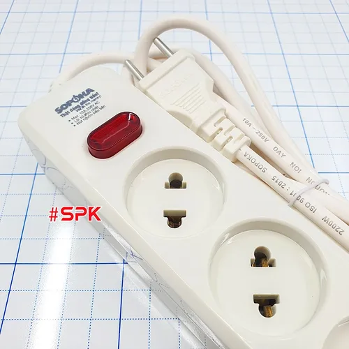 Ổ Cắm Điện 5 Lỗ Chéo Lõi Sứ 2200W SOPOKA 5L2