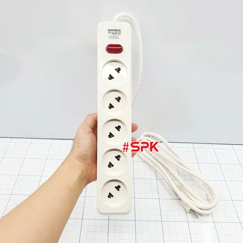 Ổ Cắm Điện 5 Lỗ Chéo Lõi Sứ 2200W SOPOKA 5L2