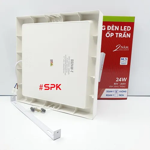 Bóng Đèn LED SS24W Ốp Trần Vuông 24 W Sáng Trắng Vành Nhựa SOPOKA