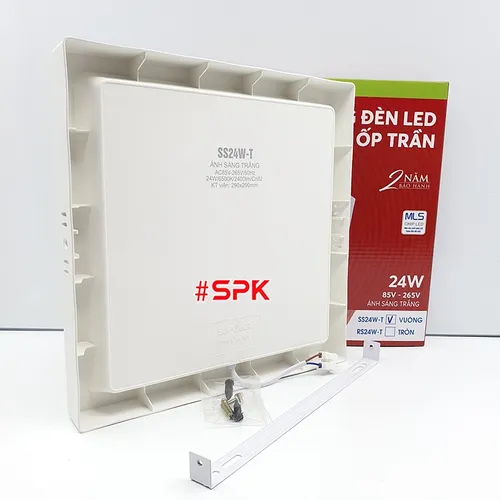 Bóng Đèn LED SS24W Ốp Trần Vuông 24 W Sáng Trắng Vành Nhựa SOPOKA