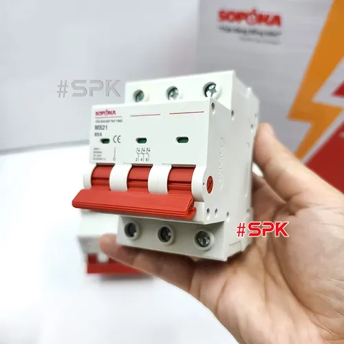 SOPOKA Cầu Dao Gạt Tay 1 Ngã 3P MS21 (15A–80A)