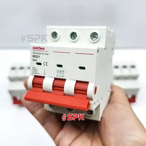 SOPOKA Cầu Dao Gạt Tay 1 Ngã 3P MS21 (15A–80A)