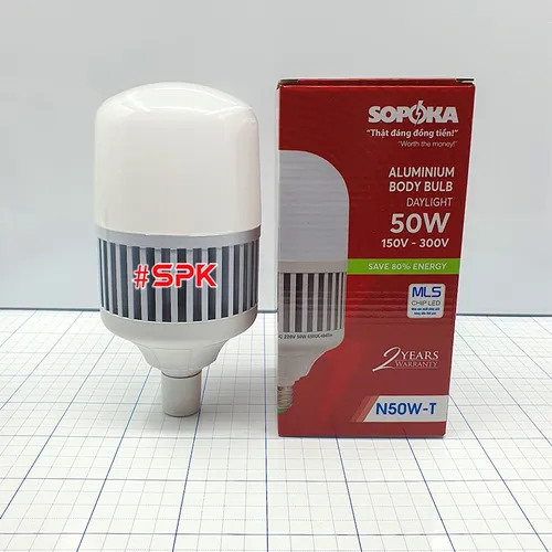 Bóng Đèn LED Thân Nhôm Công Suất Cao (Mã N) – Sáng Trắng SOPOKA