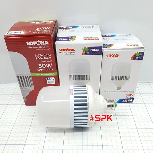 Bóng Đèn LED Thân Nhôm Công Suất Cao (Mã N) – Sáng Trắng SOPOKA