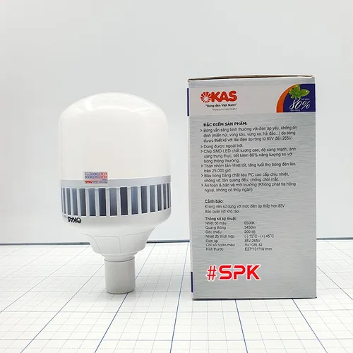 Bóng Đèn LED Thân Nhôm Công Suất Cao (Mã N) – Sáng Trắng SOPOKA