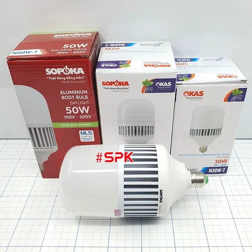 Bóng Đèn LED Thân Nhôm Công Suất Cao (Mã N) – Sáng Trắng SOPOKA