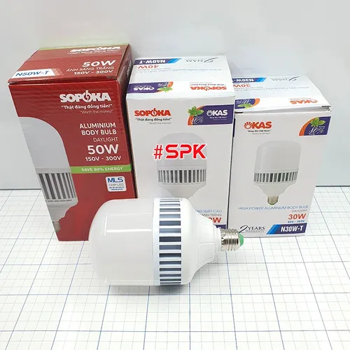 Bóng Đèn LED Thân Nhôm Công Suất Cao (Mã N) – Sáng Trắng SOPOKA