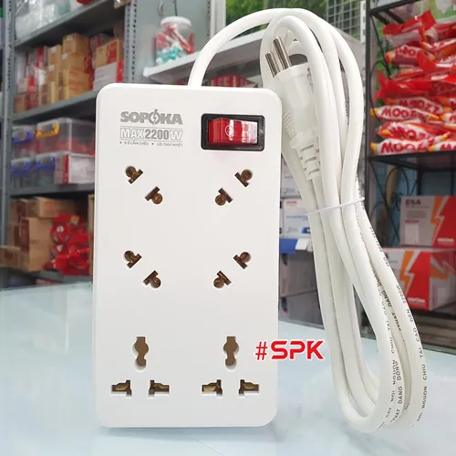 Ổ Cắm Điện 6 Lỗ Chéo Lõi Chịu Nhiệt 2200W 6A2 SOPOKA