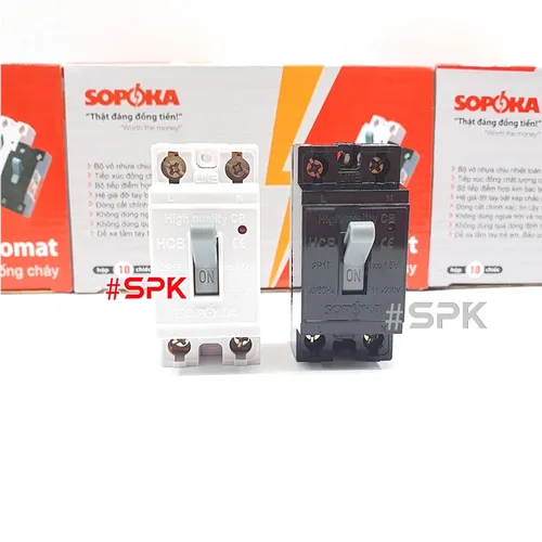 Aptomat CB Cóc 1 Pha HCB SOPOKA Màu Đen